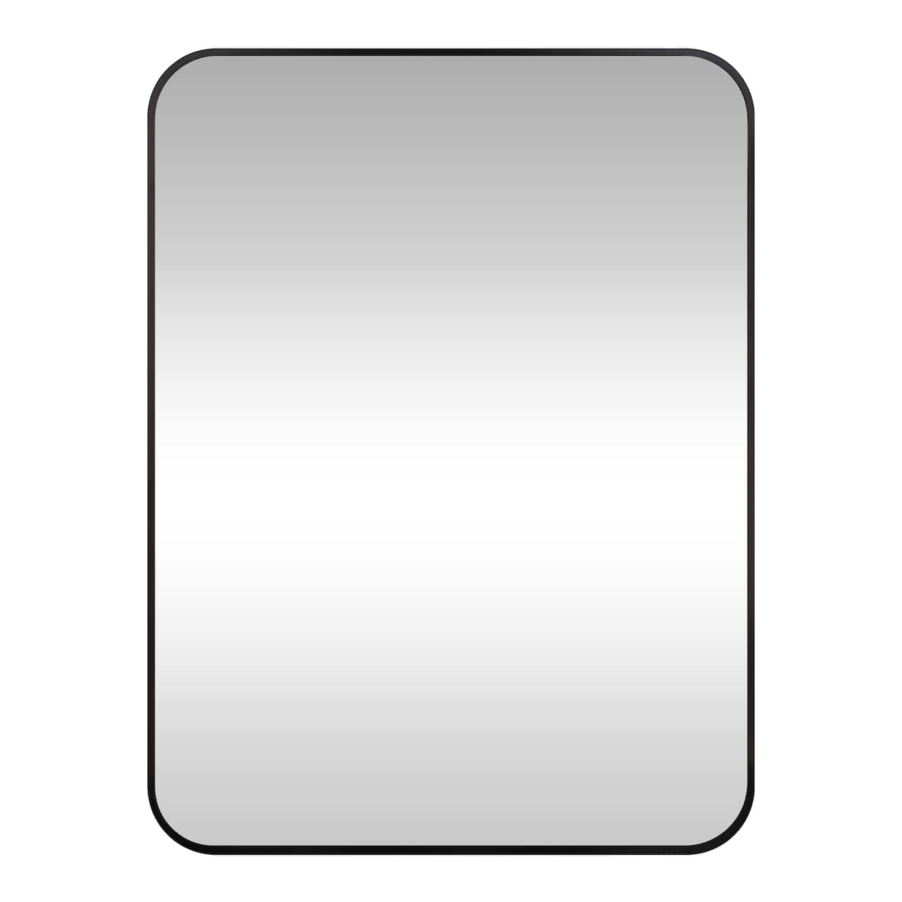 18" x 24" Black Rounded Corner Metal Decorative Mirror by Ashland®